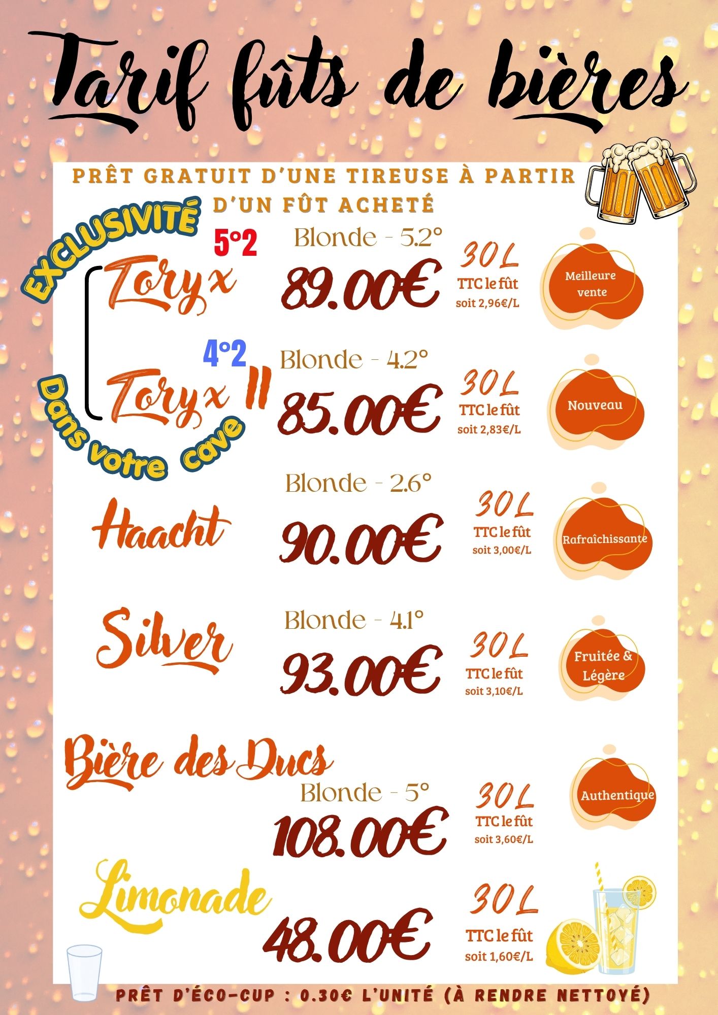 prix futs 30 litres